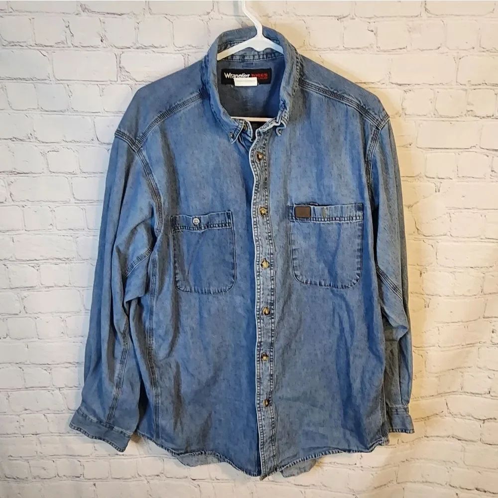 Men's Wrangler "Riggs Workwear" longsleeve denim shirt, size XL